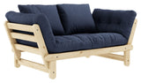 Beat Sovesofa, Natur, Fyrretræ/Navy Petroleum Blue - UNOLIVING.COM