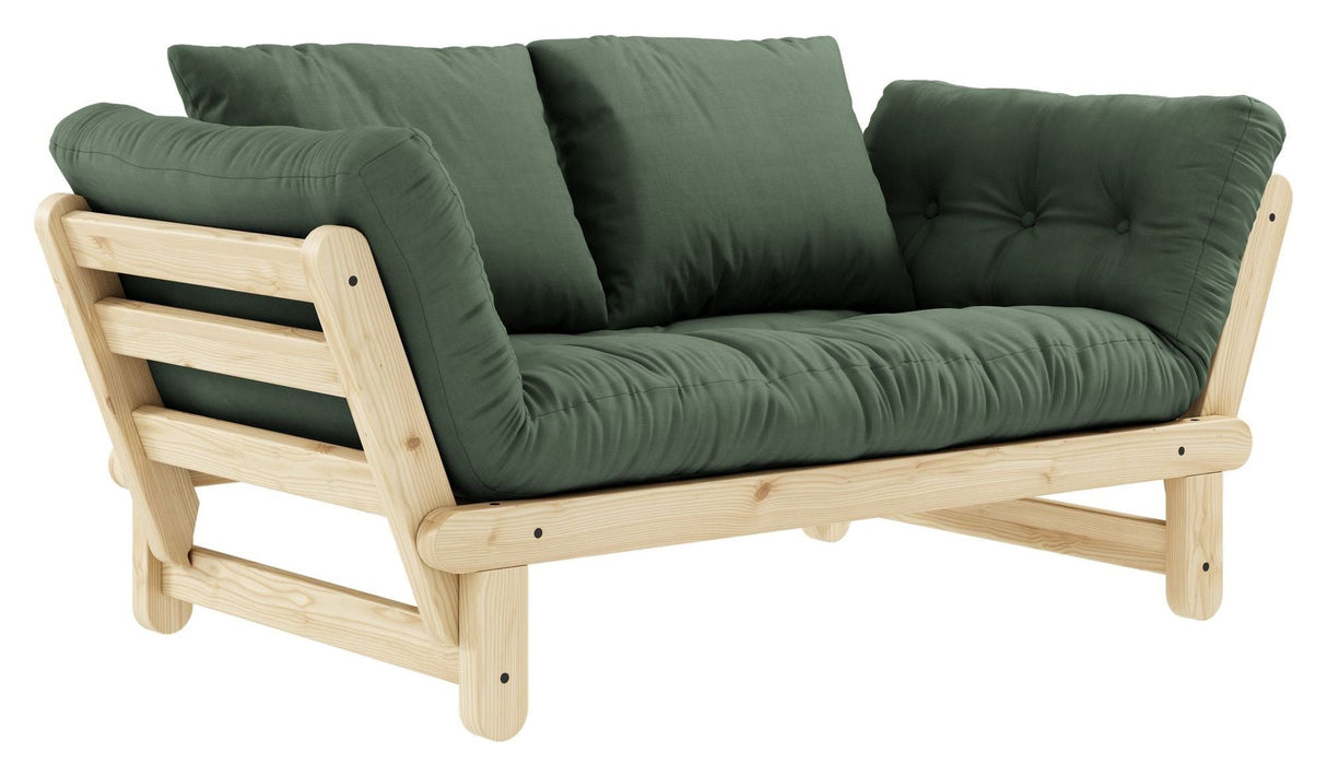 Beat Sovesofa, Natur, Fyrretræ/Oliven Green - UNOLIVING.COM