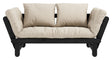 Beat Sovesofa, Sort lakeret, Fyrretræ/Beige - UNOLIVING.COM