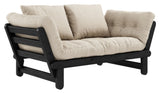 Beat Sovesofa, Sort lakeret, Fyrretræ/Beige - UNOLIVING.COM