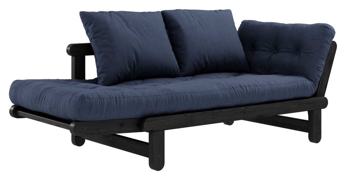 Beat Sovesofa, Sort lakeret, Fyrretræ/Navy Petroleum Blue - UNOLIVING.COM