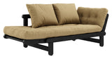 Beat Sovesofa, Sort lakeret, Fyrretræ/Wheat beige - UNOLIVING.COM