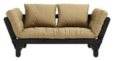 Beat Sovesofa, Sort lakeret, Fyrretræ/Wheat beige - UNOLIVING.COM