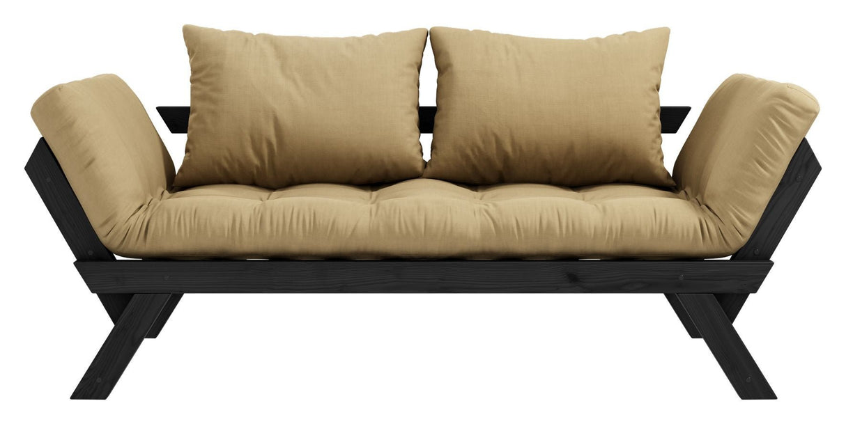 Bebop Sovesofa, Sort lakeret, Fyrretræ/Beige - UNOLIVING.COM