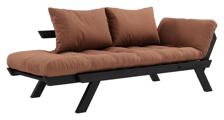 Bebop Sovesofa, Sort lakeret, Fyrretræ/Ler brun - UNOLIVING.COM