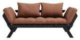 Bebop Sovesofa, Sort lakeret, Fyrretræ/Ler brun - UNOLIVING.COM