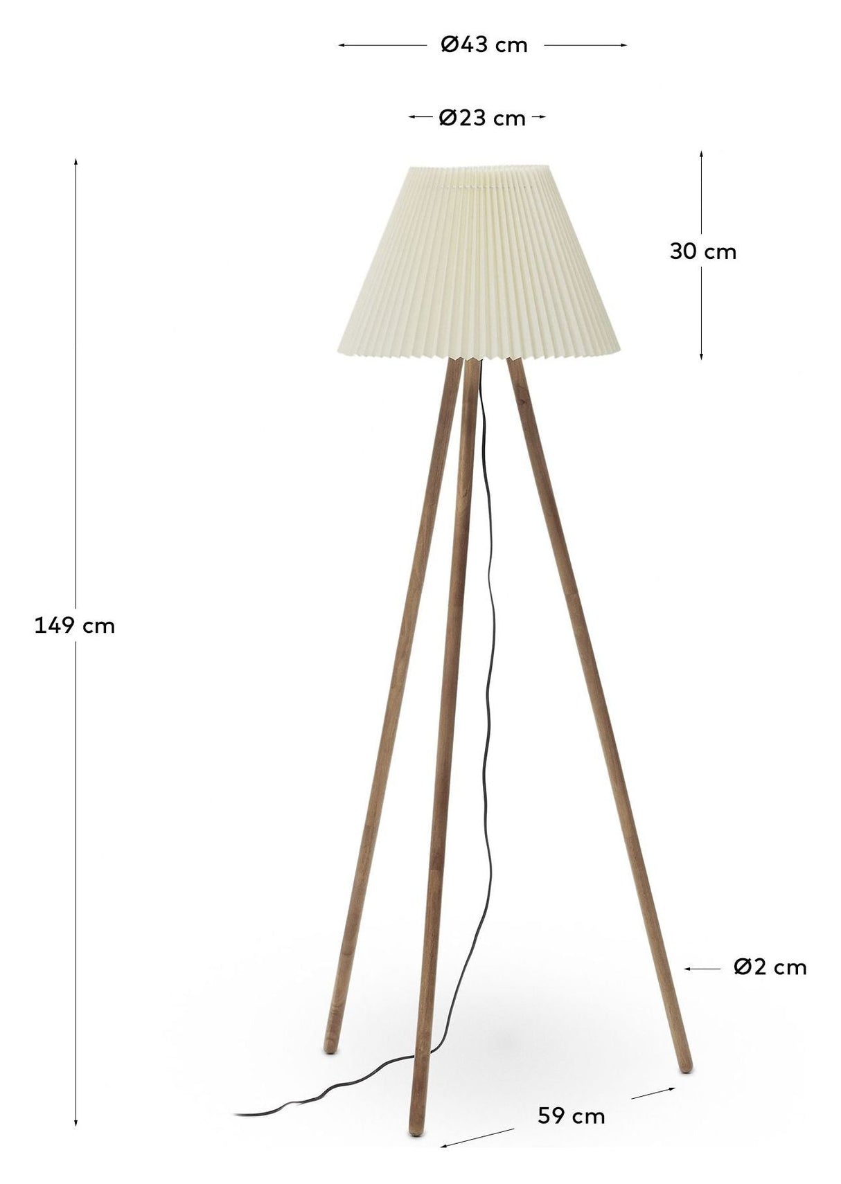 Benicarlo Gulvlampe, Beige - UNOLIVING.COM