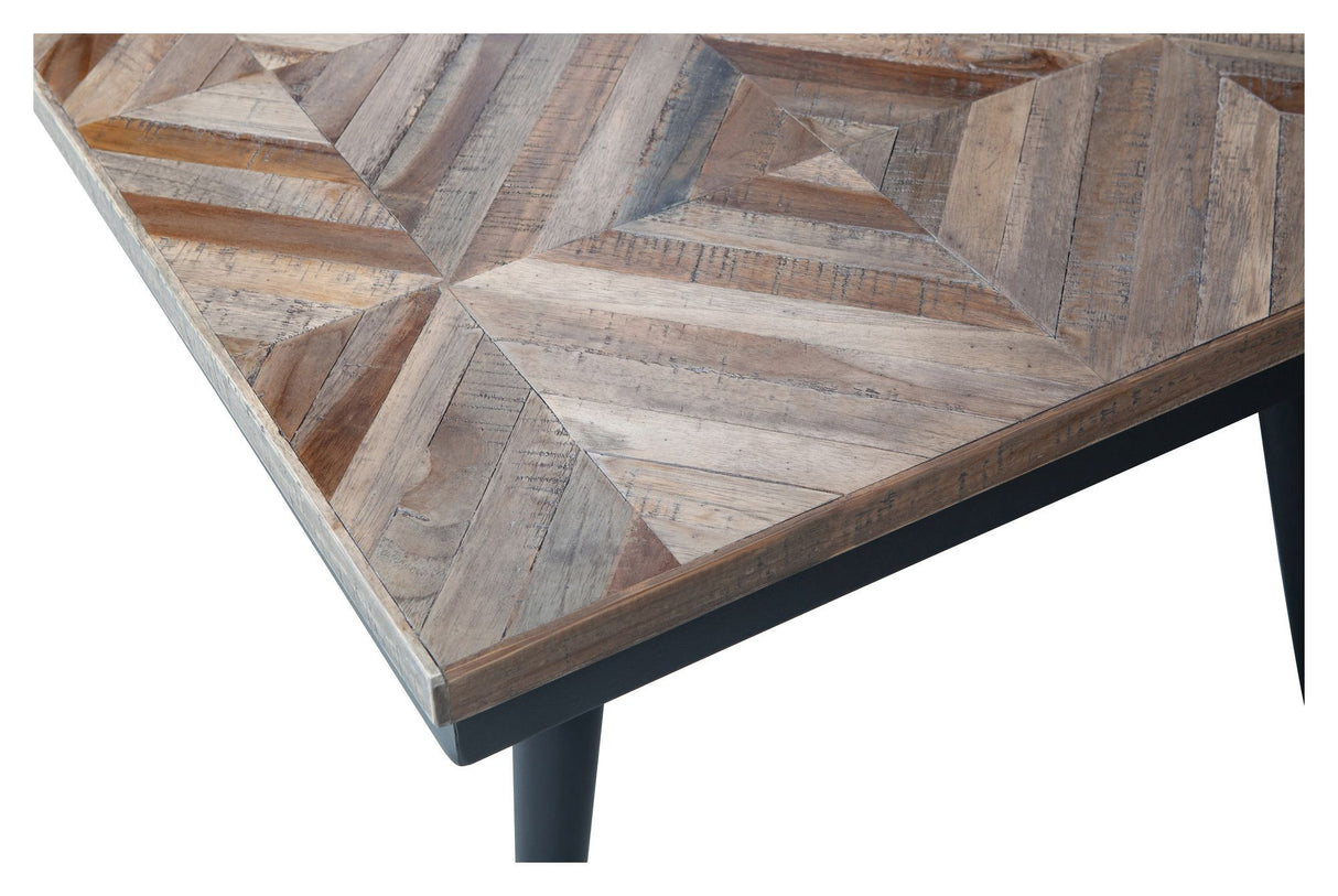 Rhombic Sofabord - Teak/Jern, 120x60 - Unoliving.com