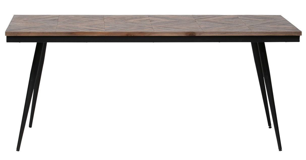 Rhombic Spisebord Teak/Metal, 180x90 - Unoliving.com