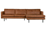 Rodeo 3-pers. Sofa m. højrevendt chaise, Cognac - Unoliving.com