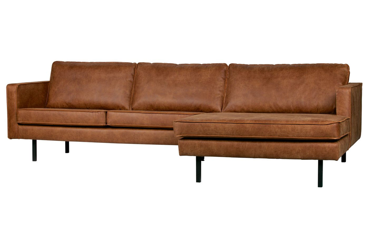 Rodeo 3-pers. Sofa m. højrevendt chaise, Cognac - Unoliving.com