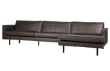 Rodeo 3-pers. Sofa m. højrevendt chaise - Sort - Unoliving.com