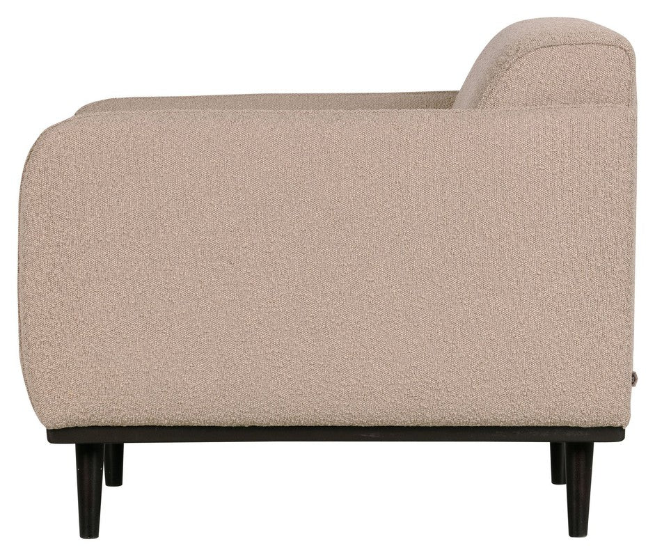 Statement Lænestol m. armlæn, Beige Bouclé - Unoliving.com