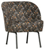 Vogue Loungestol, Aquarel Flower Black Velour - Unoliving.com