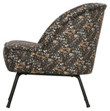 Vogue Loungestol, Aquarel Flower Black Velour - Unoliving.com