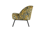 Vogue Loungestol Velour - gul blomsterprint - Unoliving.com