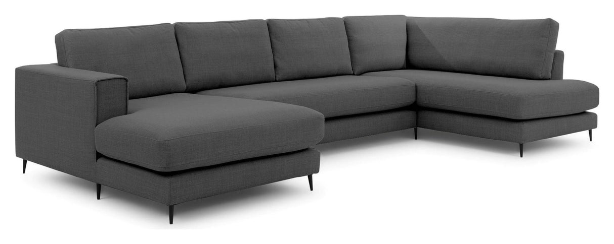 Bernadotte U - sofa, open end højre, Antracit - UNOLIVING.COM