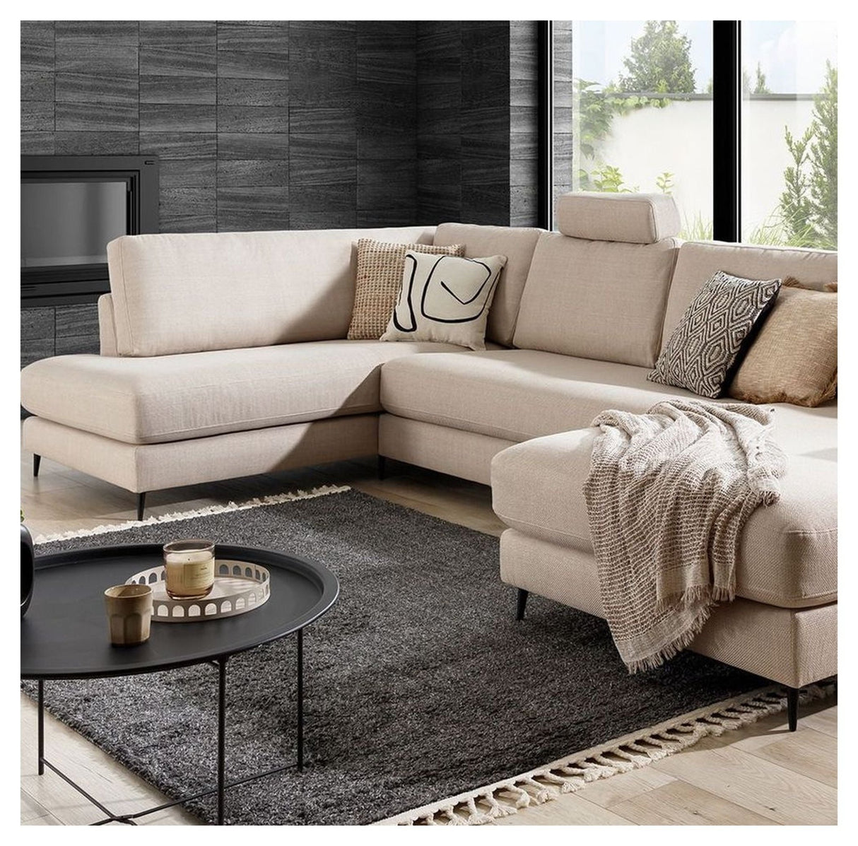 Bernadotte U - sofa, open end venstre, Beige - UNOLIVING.COM