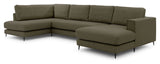 Bernadotte U - sofa, open end venstre, Grøn - UNOLIVING.COM