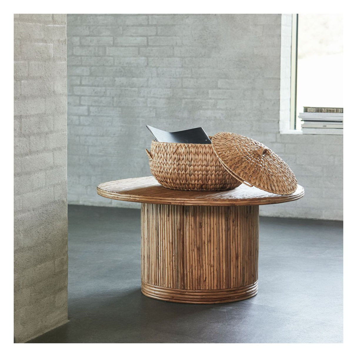 Gro Sofabord Ø90, Rattan - Unoliving.com