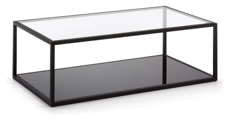 BLACKHILL Sofabord, Sort, Hærdet glas, 110x60 - UNOLIVING.COM