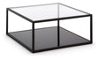 BLACKHILL Sofabord, Sort, Hærdet glas, 80x80 - UNOLIVING.COM