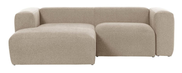 Blok 2 - pers. Sofa m. venstrevendt Chaise Beige Chenille - UNOLIVING.COM