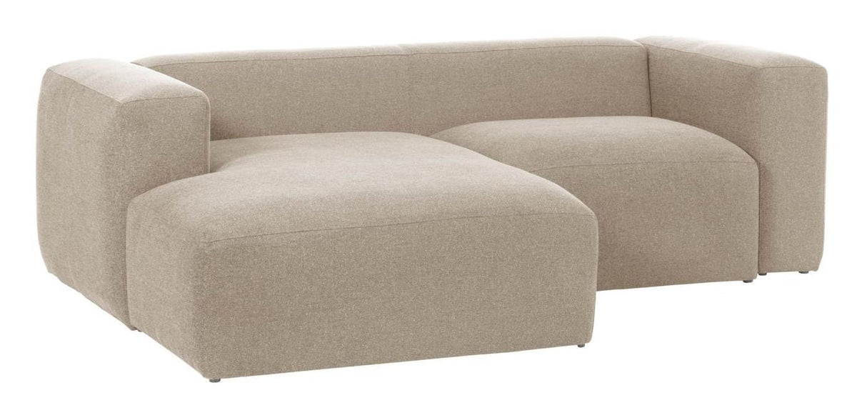 Blok 2 - pers. Sofa m. venstrevendt Chaise Beige Chenille - UNOLIVING.COM