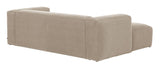 Blok 2 - pers. Sofa m. venstrevendt Chaise Beige Chenille - UNOLIVING.COM