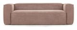 Blok 2 - pers. Sofa Rosa Fløjl - UNOLIVING.COM