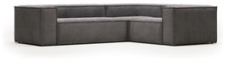 Blok 3 - pers. Hjørnesofa, 290x230, Grå fløjl - UNOLIVING.COM