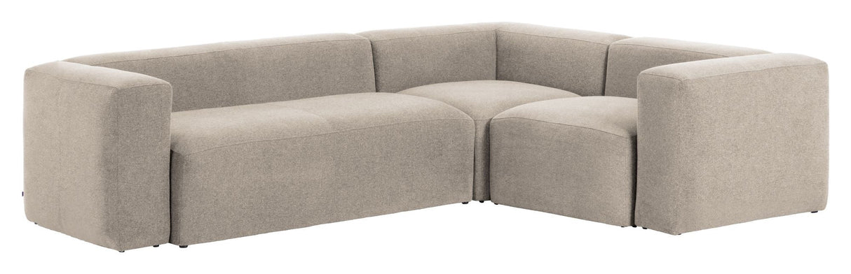 Blok 3 - pers. Hjørnesofa Beige Chenille, 290x230 - UNOLIVING.COM