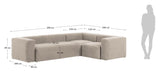 Blok 3 - pers. Hjørnesofa Beige Chenille, 290x230 - UNOLIVING.COM