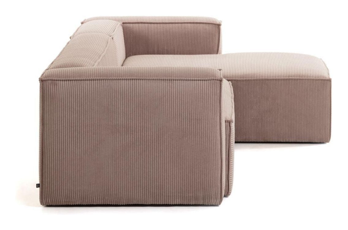 Blok 3 - pers. Sofa m. højrevendt chaise Rosa Fløjl - UNOLIVING.COM