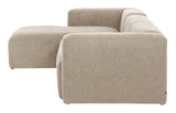 Blok 3 - pers. Sofa m. venstrevendt Chaise Beige - UNOLIVING.COM