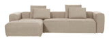 Blok 3 - pers. Sofa m. venstrevendt Chaise Beige - UNOLIVING.COM