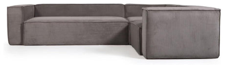 Blok 4 - pers. Hjørnesofa, 230x320, Grå fløjl - UNOLIVING.COM