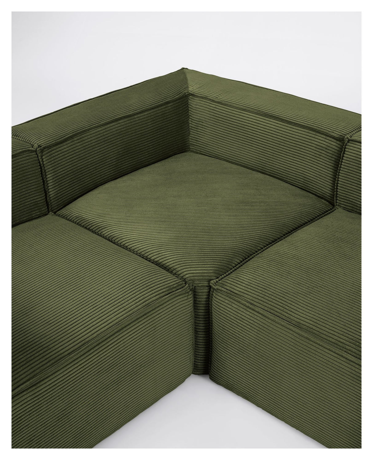 Blok 4 - pers. Hjørnesofa, 320x230, Grøn fløjl - UNOLIVING.COM