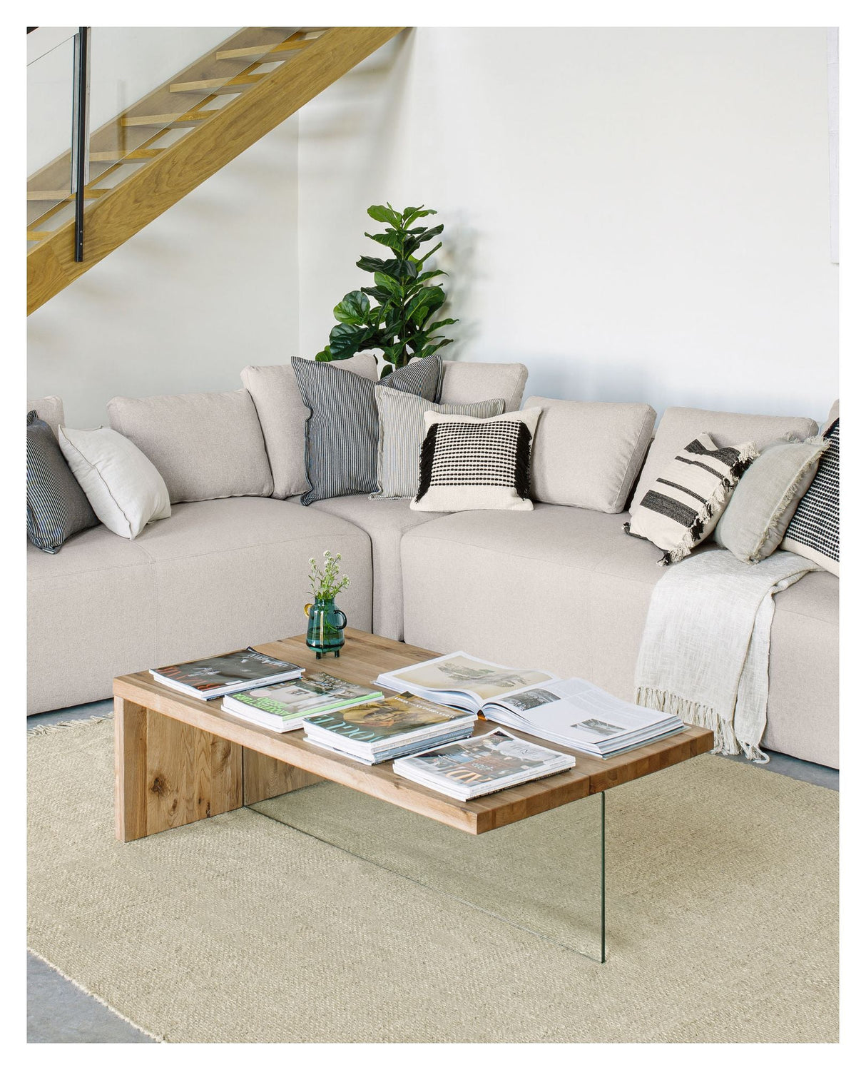 Blok 4 - pers. Hjørnesofa Beige, 290x290 - UNOLIVING.COM