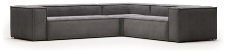 Blok 5 - pers. Hjørnesofa, 320x320, Grå fløjl - UNOLIVING.COM