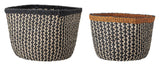 Bloomingville Abaca Kurve, Sort/Natur/Orange - Unoliving.com