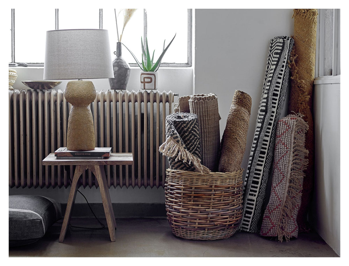 Bloomingville Aby Tæppe Sort, Jute - UNOLIVING.COM