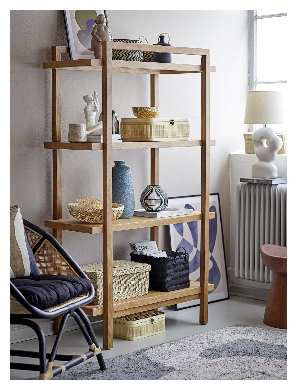 Bloomingville Loue Loungestol, Sort, Rattan - UNOLIVING.COM