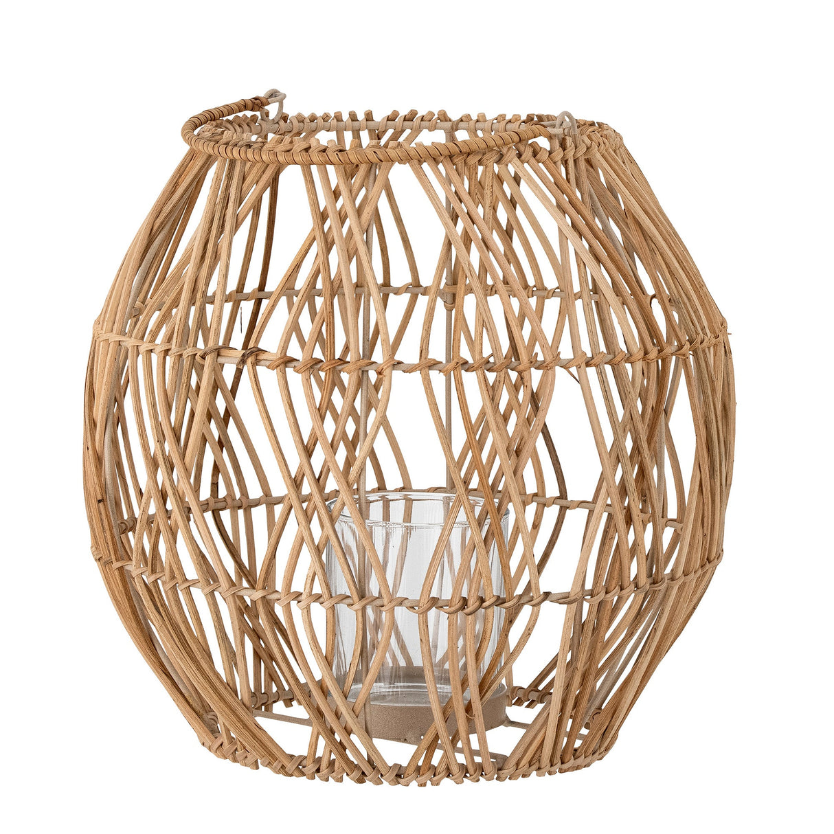 Bloomingville Maiga Lanterne m. glas, Natur, Rattan - UNOLIVING.COM