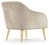 Bobly Loungestol, Beige chenille/Træben - UNOLIVING.COM