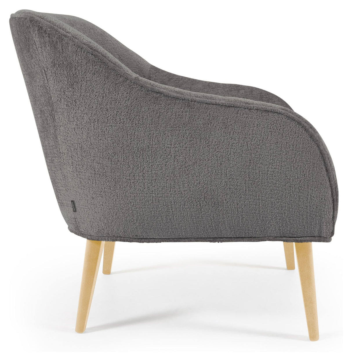 Bobly Loungestol, Grå chenille/Træben - UNOLIVING.COM