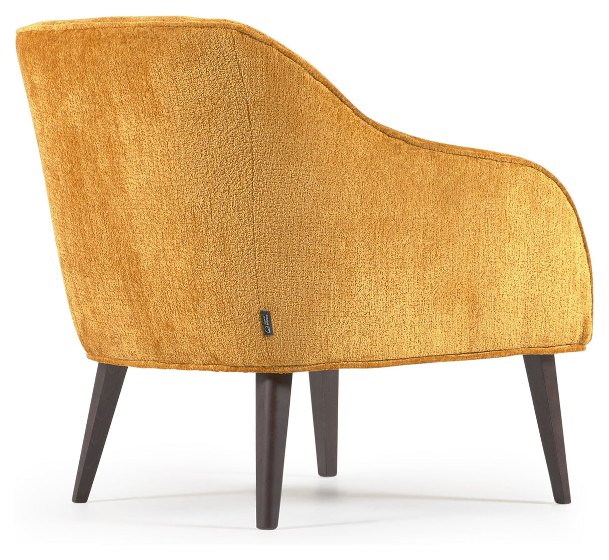 Bobly Loungestol, Gul chenille/Træben wenge finish - UNOLIVING.COM