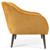 Bobly Loungestol, Gul chenille/Træben wenge finish - UNOLIVING.COM