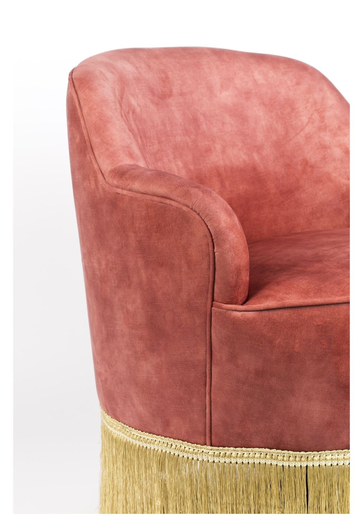 Fringe Me Up Loungestol, Rosa Velour - Unoliving.com