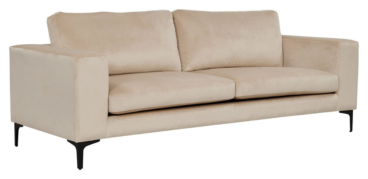 Bolero 3 - pers. Sofa, Beige Velour m. sorte ben - UNOLIVING.COM